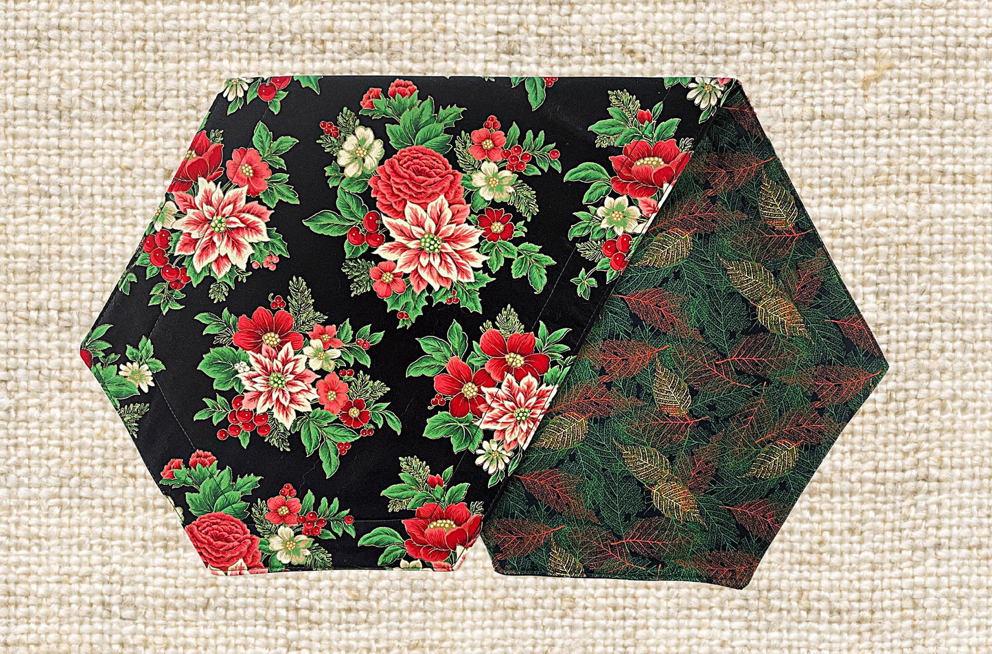 36" CHRISTMAS / HARVEST Two-Side Table Runners. Each Side has a Selected Quality Print for Each Season. Fiber Filled and Machine Washable!