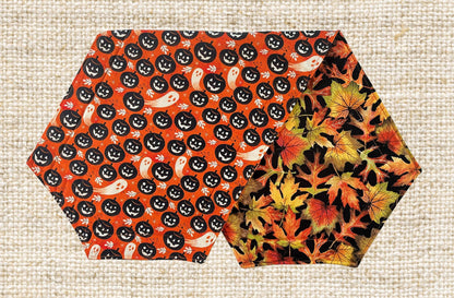 36" HALLOWEEN / HARVEST Two-Side Table Runners. Each Side has a Selected Quality Print for Each Season. Fiber Filled and Machine Washable!